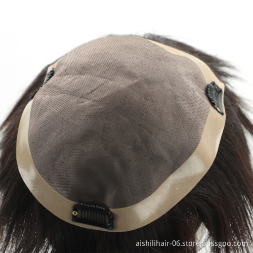 aishili Wholesale toupee Factory Price All Hand-made Human Hair Toupee for Men